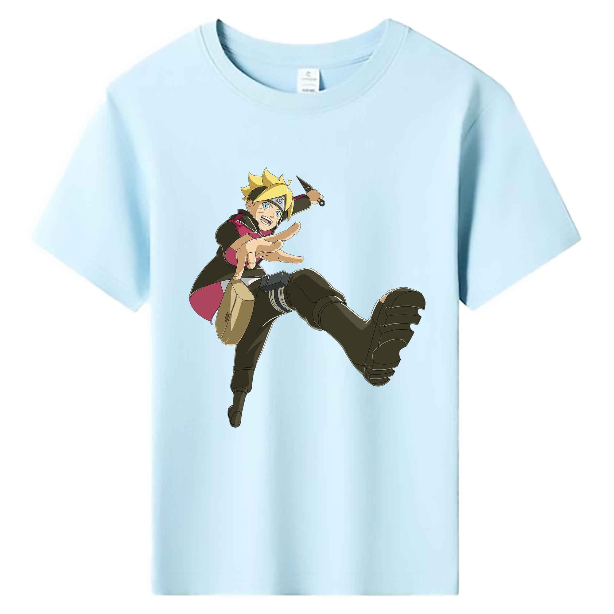 （画像用） NARUTO -ナルト- うずまき ボルト Uzumaki Boruto 綿100％キッズTシャツ（フロントプリント）